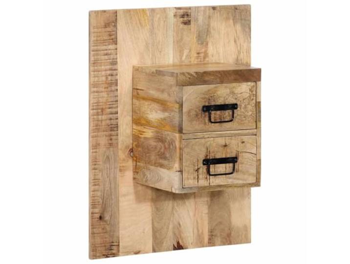 LMTYOENFG Wandnachttisch aus Mango Massivholz, 60x32x80 cm Praktische Wandmontage für mehr Bodenfläche im Schlafzimmer mit natürlicher Maserung und geräumigen Ablagefächern.