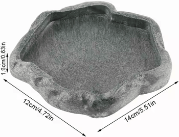 Uplift Curations Natural Rock Style Reptile Feeder Bowl For Tortoise Lizard And Terrarium Habitats b