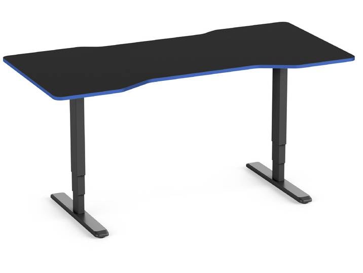 Primus Gamingschreibtisch Cockpit, Schwarz Klassik Royal Blue 140x80