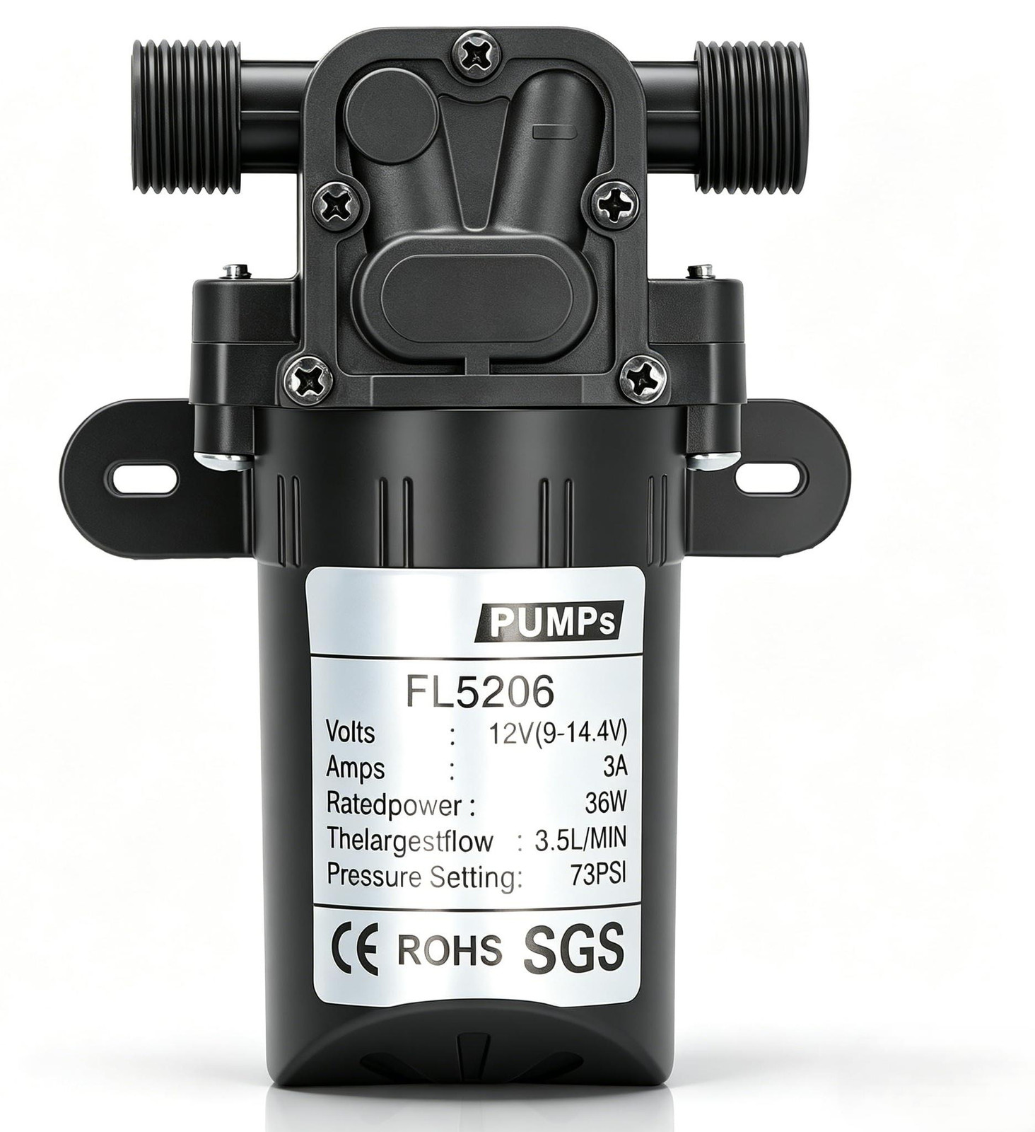 Dripio Micro-membraanpomp, 12V, 36W, zelfaanzuigend, 3,5 liter per minuut