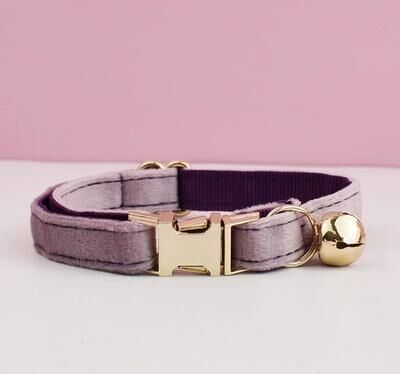 Uplifted Finds Premium Velvet Personalized Cat Collar With Custom Engraved Nameplate, Bowtie, And Bell cat Collar (velvet 06) s