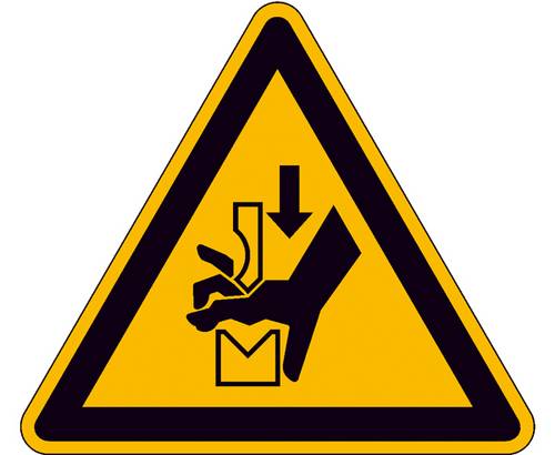 Warnschild Quetschgefahr Folie selbstklebend 50mm ISO 7010 10St.