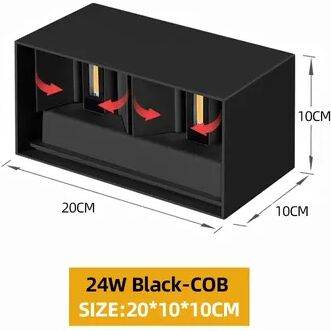 Multisell Products Hub Garden Lights Living Room, Interior Wall Light Porch, Street Stairs Lighting For Home Decor white Light 6000k 24w Black cobs