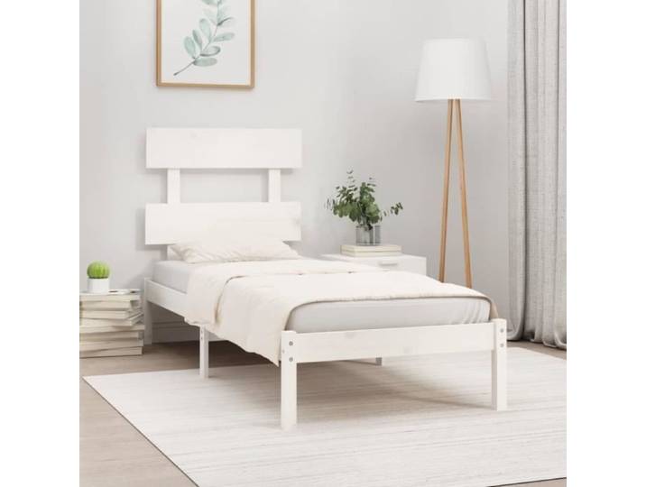 Cadre de lit Blanc Bois massif 90x190 cm Simple 3104639