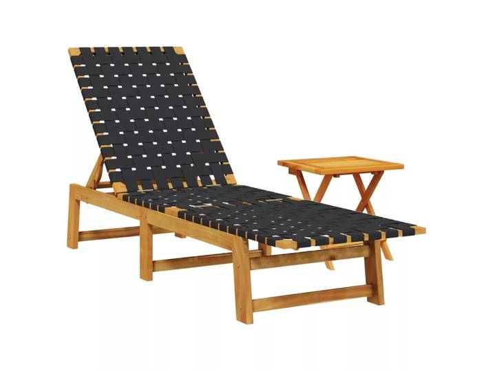 VidaXL - Sonnenliege holz, One Size, Schwarz