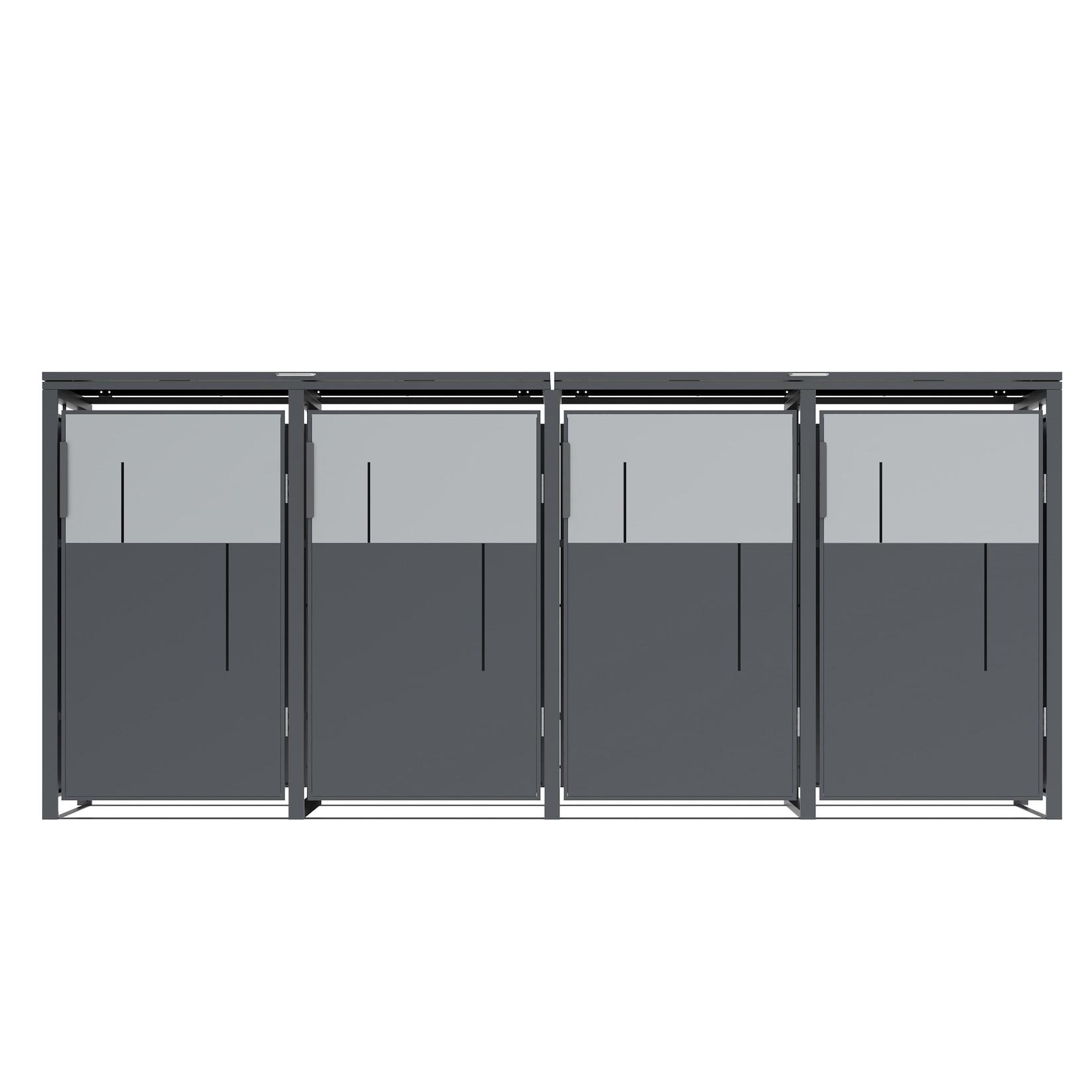 Westmann Mülltonnenbox Tonus 4 4 x 240L Anthrazit 80x265x116cm