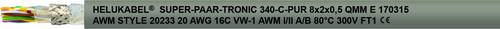 HELU 49842 Schleppkettenleitung S-PAAR-TRONIC 340-C-PUR 8 x 0.34mm² Grau 100m