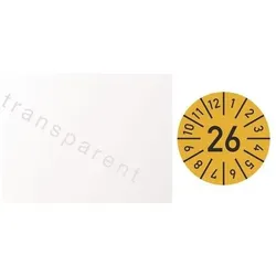 Moedel, Sicherheitskennzeichnung, Einjahreskabelprüfplakette B25xL60 mm Jahr 2026 mit Monaten Folie