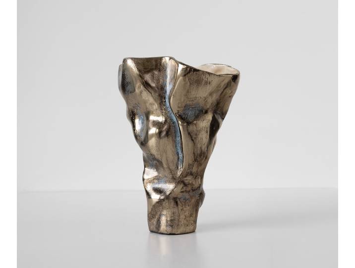 Vase Mimoro B28 x T24 x H38 cm Aluminium Laguna Antica Handgemacht, Wohnaccessoires