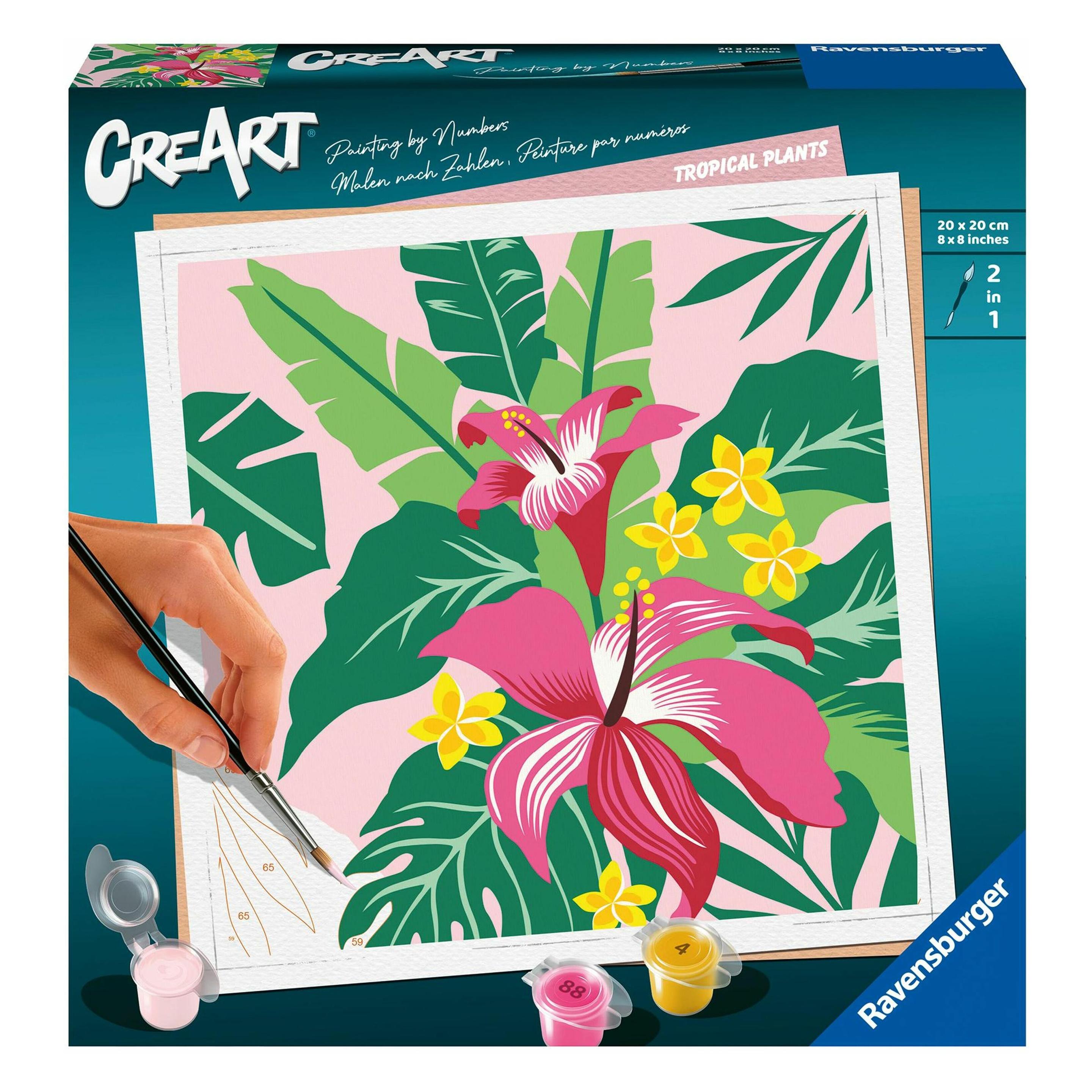 Ravensburger CreArt - Malen nach Zahlen 23728 - Tropical Plants - ab 12 Jahren (23728)