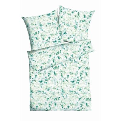 Bettwäsche KAEPPEL "Enchanted", grün (lind), B/L: 155cm x 220cm, 1 Stk., 1 Stk., Interlock-Jersey, B/L: 80cm x 80cm, 2 Stk., Interlock-Jersey, Obermaterial: 100% Baumwolle, Bettwäsche, Bettwäsche, angenehmes Hautgefühl