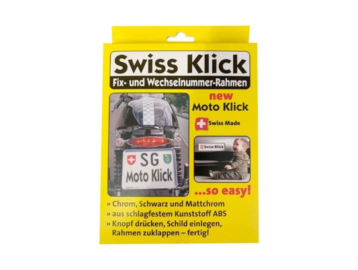 SwissKlick MotoKlick Nummernrahmen Hinten Schwarz