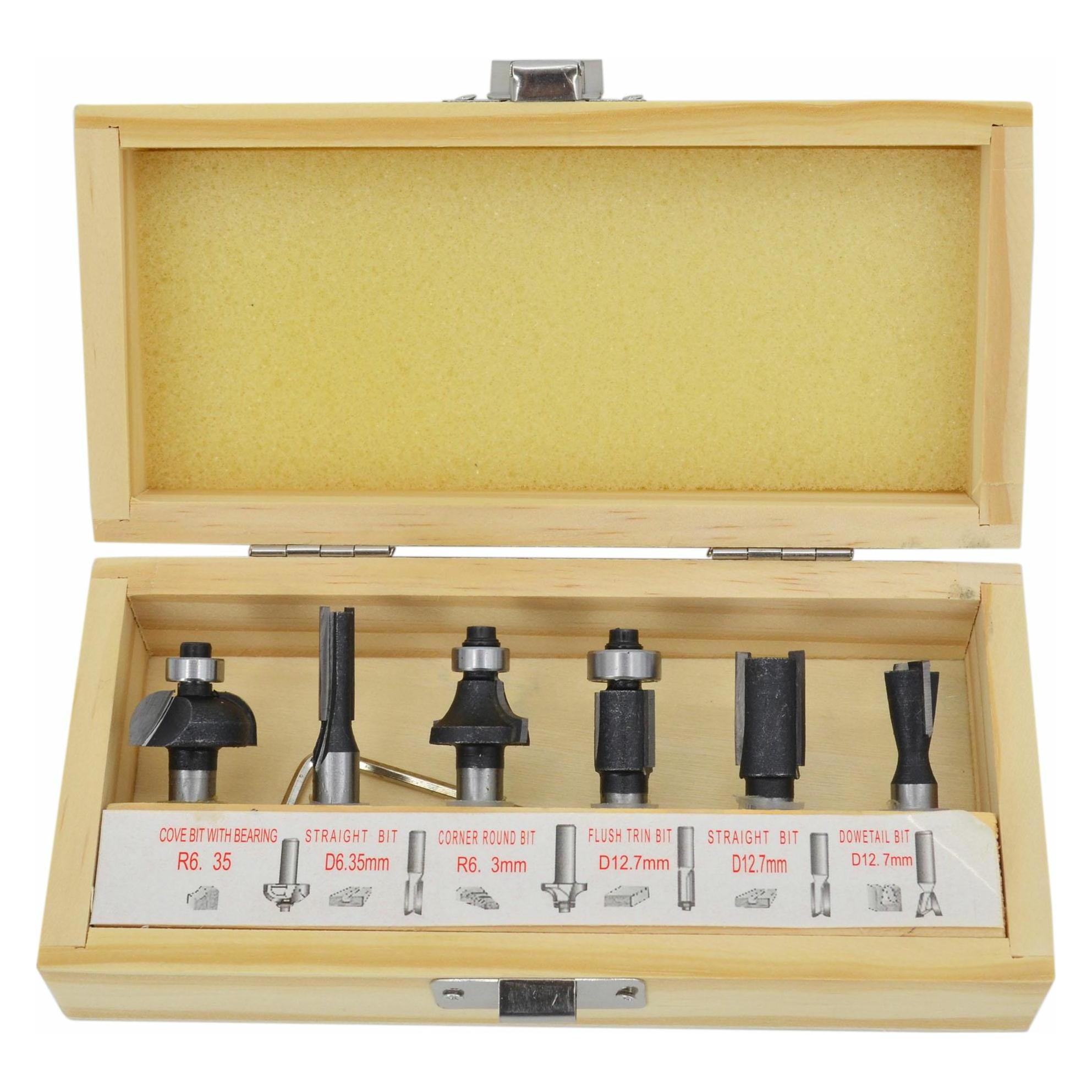 AW Tools Holzfräser, 6er-Set, 8 mm (AW40512) (AW40512)