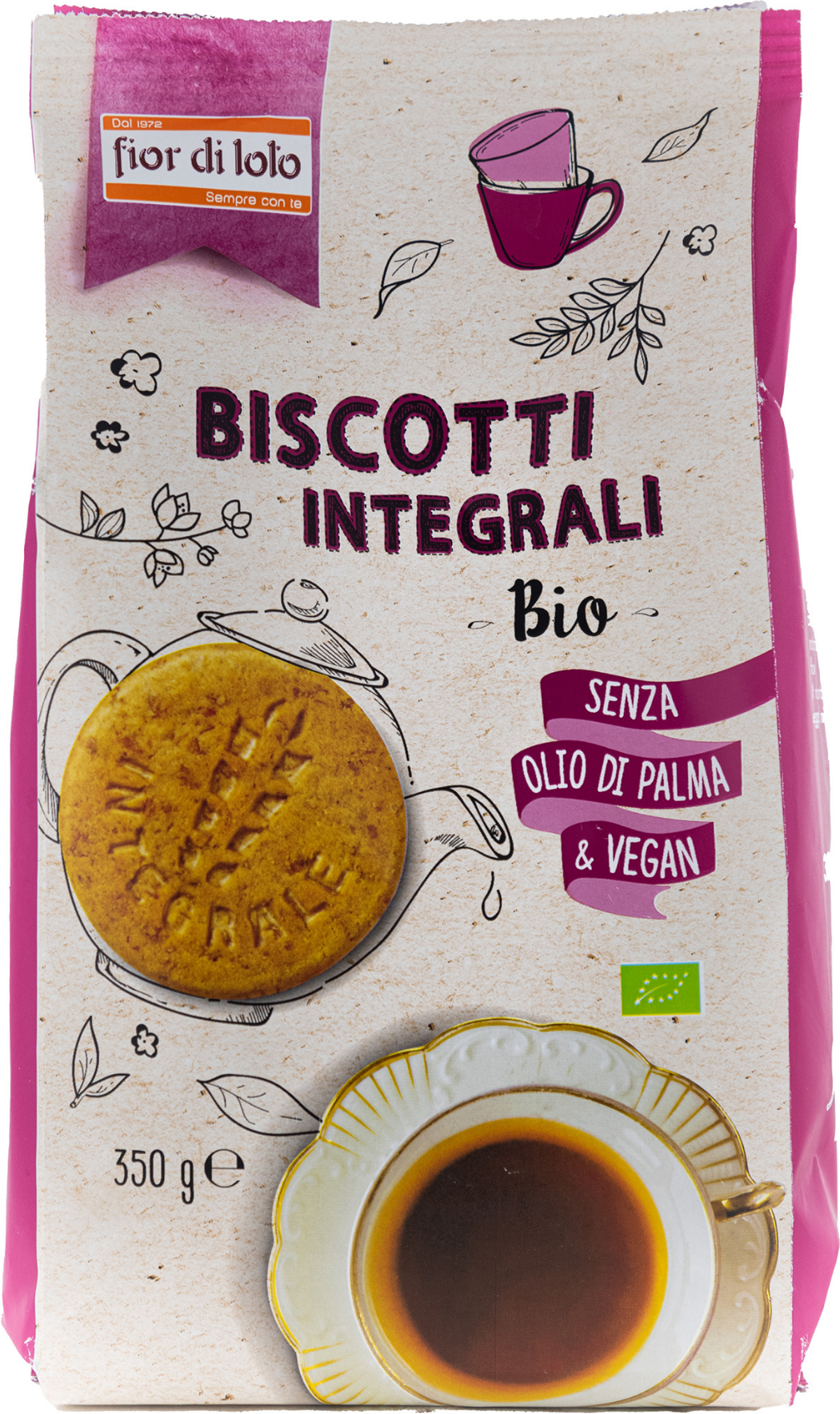 FIOR DI LOTO Biscotti Integrali Bio 350 Grammi 