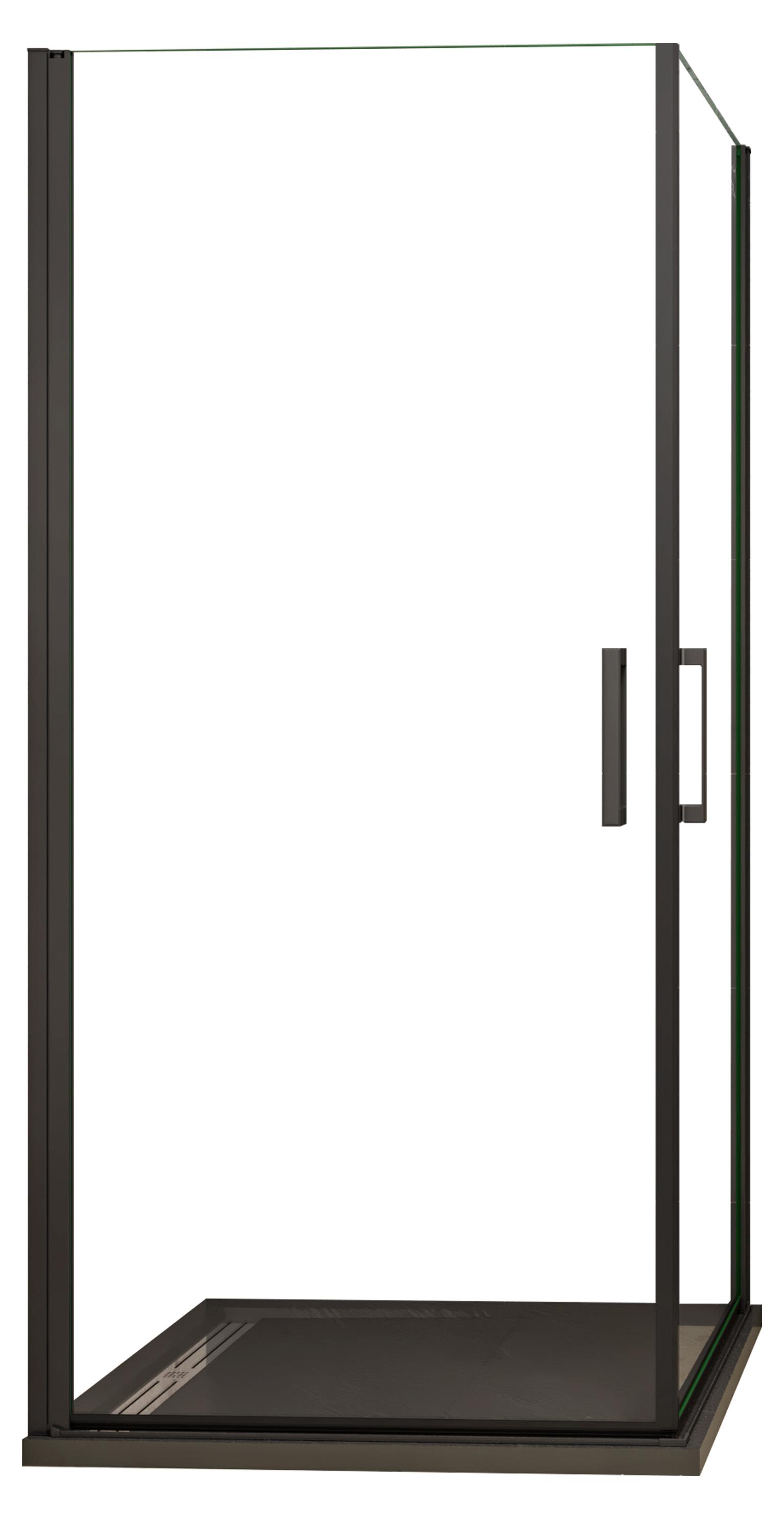 Duschspa Eckeinstieg 80x80cm H.200cm schwarze Duschkabine mit schwarze Duschtasse 8mm NANO ESG-Glas Schwingtür Drehtür eckdusche Duschabtrennung