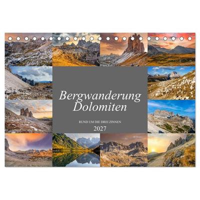Bergwanderung Dolomiten rund um die Drei Zinnen (Tischkalender 2027 DIN A5 quer), CALVENDO Monatskalender