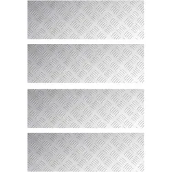 vidaXL Stufenmatten 4 stk. 75x25 cm Silber Aluminium Rechtwinklig