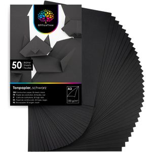 OfficeTree Tonpapier 1567, A3, schwarz, 130g/m², 50 Blatt