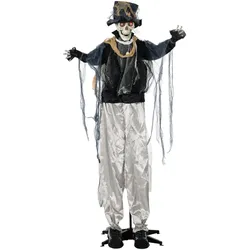 HALLOWEEN Dekoration 178cm Skelett Bräutigam mit Horror-Geräusche, Augenglühen