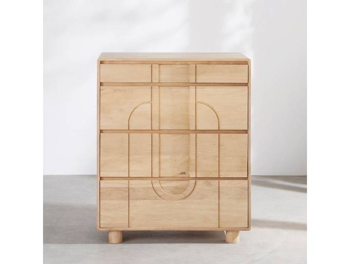 Commode haute 4 tiroirs en bois de manguier L90