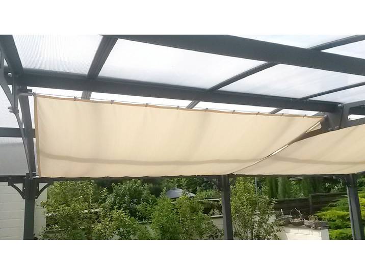 Seilspannsonnensegel FLORACORD Innenbeschattung , beige (elfenbeinfarben), B:420cm T:140cm, Polyester, Sonnensegel, Seilspannsonnensegel, BxT: 420x140 cm, 1 Bahn