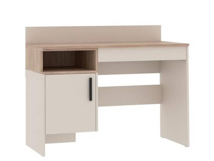 Marmex Grant G2 Schreibtisch mit Regal,Schreibtisch mit Schublade und Schrank, praktischer und funktioneller Kinderschreibtisch, Schülerschreibtisch, Jugendzimmer (graubeige Cashmere + cremona torro)