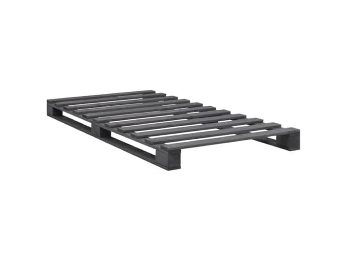 vidaXL Palettenbett Grau Massivholz Kiefer 90×200 cm