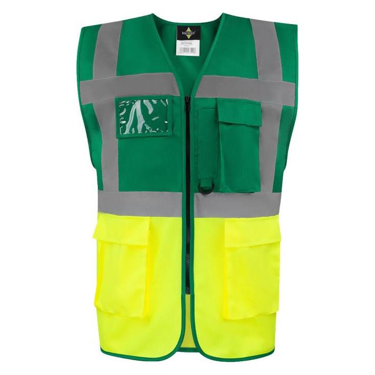 Korntex Warnweste Multifunktional Hamburg Waldgrün/Gelb mit 360° Sicherheit 3XL EN ISO 17353 KXCMF (3XL) (KX226-PARAMEDIC GREEN/YELLOW)