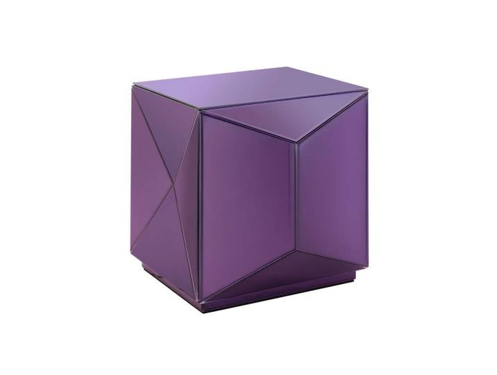 Novel Beistelltisch, Flieder, Glas, quadratisch, 40x40x40 cm, Wohnzimmer, Wohnzimmertische, Beistelltische, Beistelltisch Glas