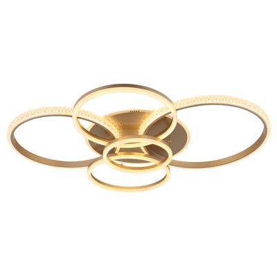 GLOBO LIGHTING Deckenleuchte "LORELEI", gold (champagnerfarben matt), H: 12cm, 1 Stk., Leuchten, Deckenlampe Wohnzimmer-Leuchte Schlafzimmer-Leuchte Flur Küche, Deckenleuchte