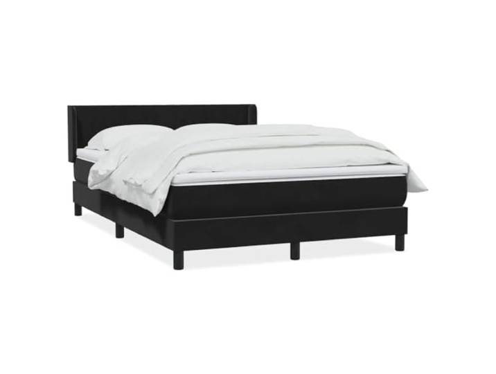 LKJephalotrope Boxspringbett 160x210 cm Samt Bett mit Matratze Schwarz Komplette Schlafzimmer Bettanlage mit verstellbarem Kopfteil, Taschenfederkernmatratze und weicher Waschauflage.