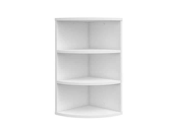 Vicco Eckregal Ecki Weiß 30 x 60 cm, Holzwerkstoff, 4 Fächer, Formgebogen, 30x60x30 cm, Wohnzimmer, Regal, Bücherregale