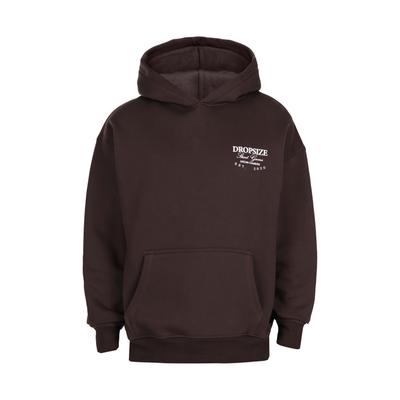 Kapuzensweatshirt DROPSIZE "Dropsize SUCCESS HOODIE", Herren, Gr. S, braun (chocolate), 70% Baumwolle, 30% Polyester, Rundhals, Sweatshirts