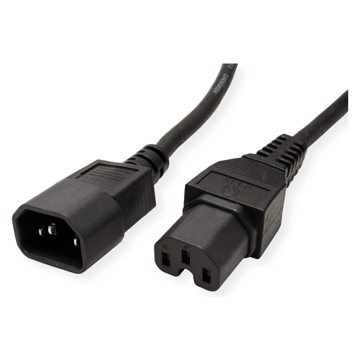 Value Netzkabel IEC C14-C15 ST/BU, 0,5m (0.50 m) (19.99.1120)