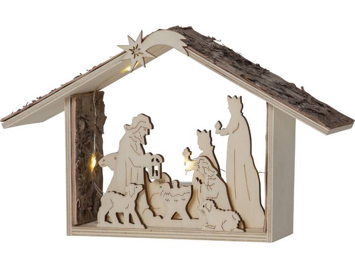 Dekofigur Yuletid , beige, B/H/T: 26,5cm x 16,5cm x 8,5cm, Dekofiguren, Dekofigur