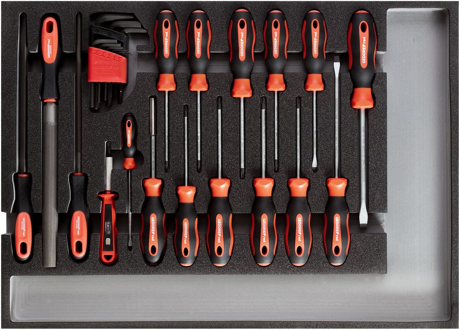 Gedore R22350002 gereedschapset met schroevendraaiers en vijlen, 26-delige CT-module