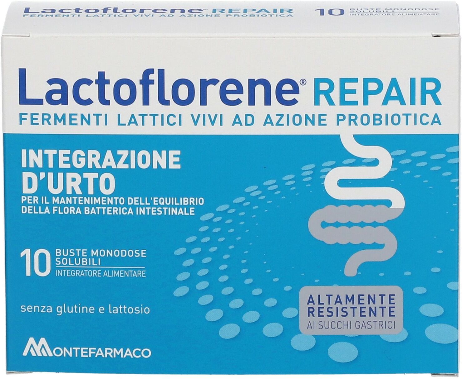 MONTEFARMACO OTC SpA Lactoflorene Repair, 10 Bustine Per La Flora Batterica e Digestione