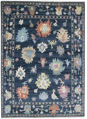 "Kalaty One-of-a-Kind Hand-Knotted Midnight Garden Area Rug - 8'1"" x 9'9"""