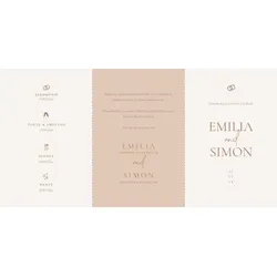 Einladungskarte zur Hochzeit in Creme mit eigenen Fotos gestalten im Design "Einladungskarte Hochzeit: Lovestory in Creme" - Musterkarte - Karten einfach online bei wunderkarten gestalten und...