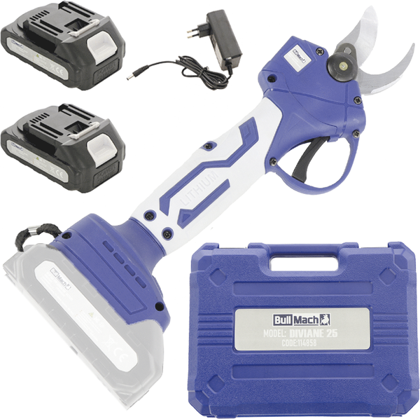BullMach DIVIANE 25 - Forbice elettrica a batteria - 2x21V 2Ah - Diametro di taglio 25mm