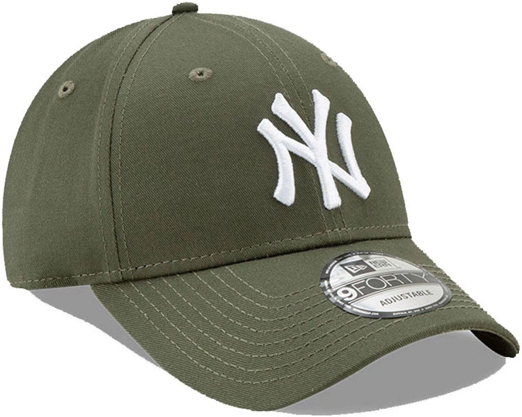 Baseball Cap NEW ERA "LEAGUE ESSENTIAL 9FORTY LEAGUE", grün (khaki), Baumwolle, Caps Baseball Cap, mit großer Yankees-Logostickerei, seitlich aufgesticktes New-Era-Logo