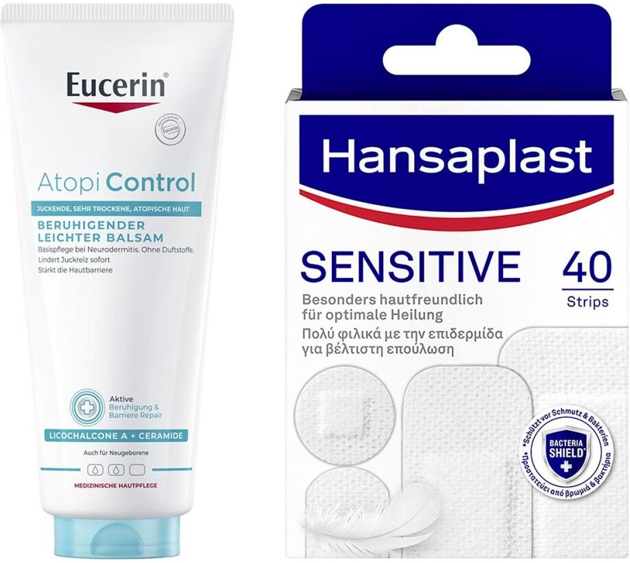 Eucerin Atopicontrol Balsam & Hansaplast Sensitive Pflaster 1Set