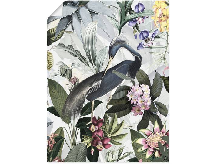 Poster ARTLAND Vintage Kranich , grau (farbe bild(er): grau), B:60cm H:80cm, Bilder, Poster, ohne Rahmen
