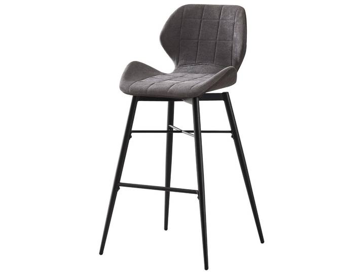 Barhocker mit Lehne Neapel Grau/ Schwarz