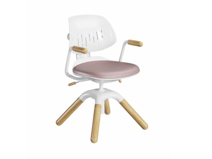 HOKO Kinderdrehstuhl höhenverstellbar, Schreibtischstuhl für Kinder ab 6 Stuhl ergonomisch mit dynamisch mit bewegende Rückenlehne, Sitzhöhe 40-50 cm, 360° drehbar,für Kinder ab 125 cm, Rosa, LAURA