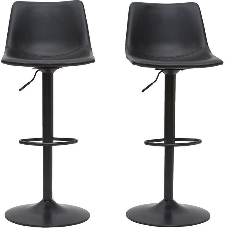 Miliboo Barhocker Vintage PU schwarz 2er Set NEW ROCK