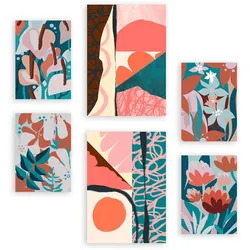 POSTER Set Mit 6 Prominente Kunst 2 In Blume Zusammenfassung A3 & A4 Rahmenlos