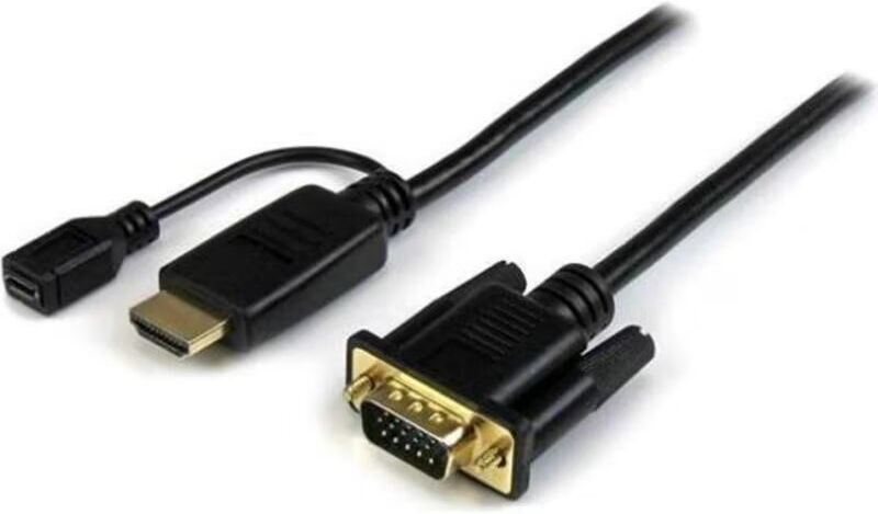 Startechcom Cable Adaptador Conversor Activo Vga A Hdmi 091m Negro Talla Única Unisex