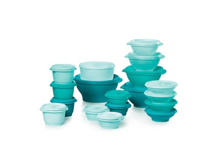 Tupperware Heritage Collection, neues 36-teiliges Frischhaltedosen-Set in Vintage-Grün, spülmaschinenfest und BPA-frei (18 Behälter, 18 Deckel)