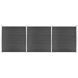 vidaXL Zaunelement Set WPC 526x186 cm Schwarz